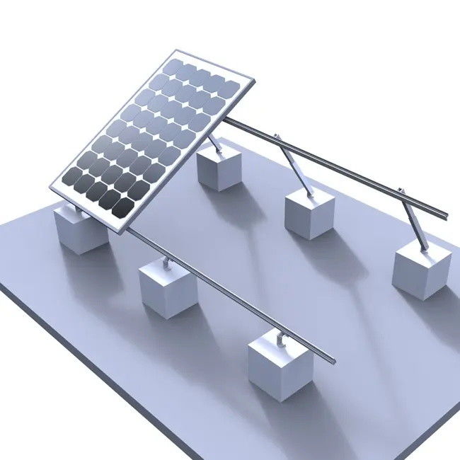 Sistema di montaggio di pannelli solari in acciaio legato per installazioni solari su tetti piatti e a terra