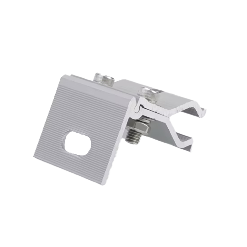 Clampo in lega di alluminio con doppi bulloni e denti antiscivolo per fissaggio strutturale sicuro