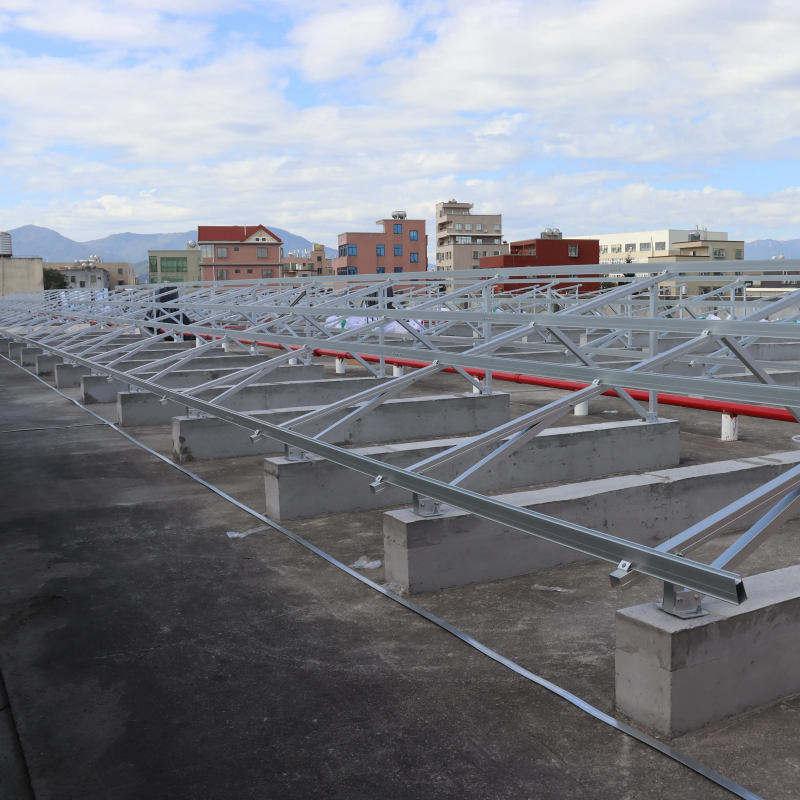 Solar Panel Mounting Brackets designed with pre assembled racks and high strength steel beams for support and easy installation
